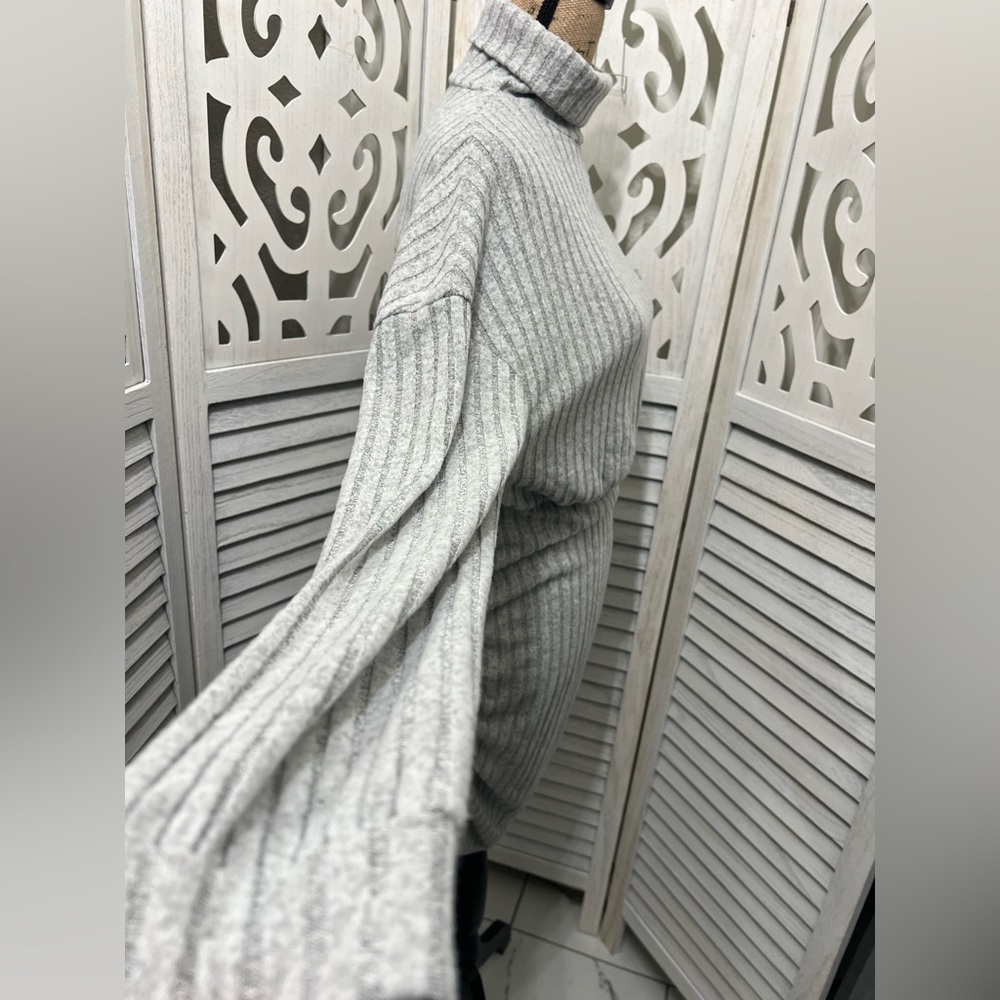 Commense Mock Neck Ribbed Short Dress - Picture 7 of 12